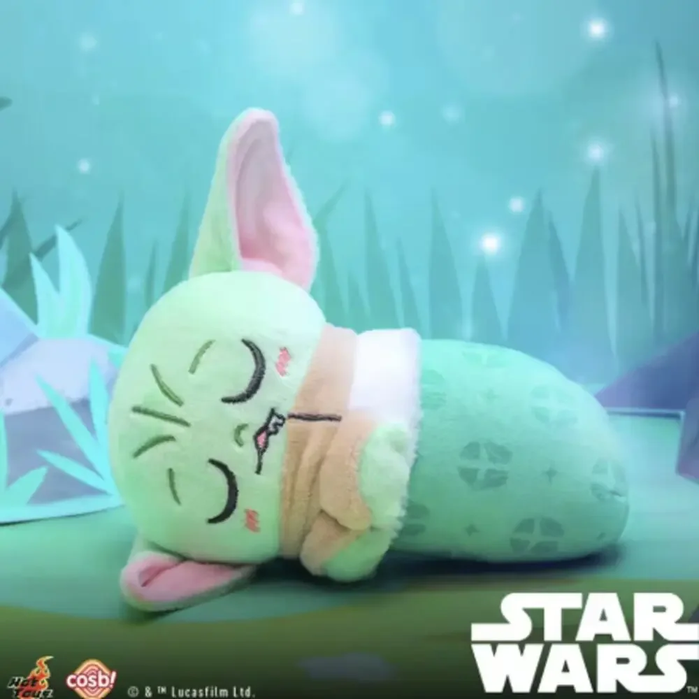 Disney x Star Wars x Cosbi Mandalorian & Grogu Plush Key/Charm, Sleeping, New